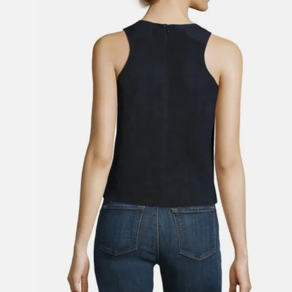 J Brand Trevia Suede Black Iris Navy Tank - Picture 2 of 9
